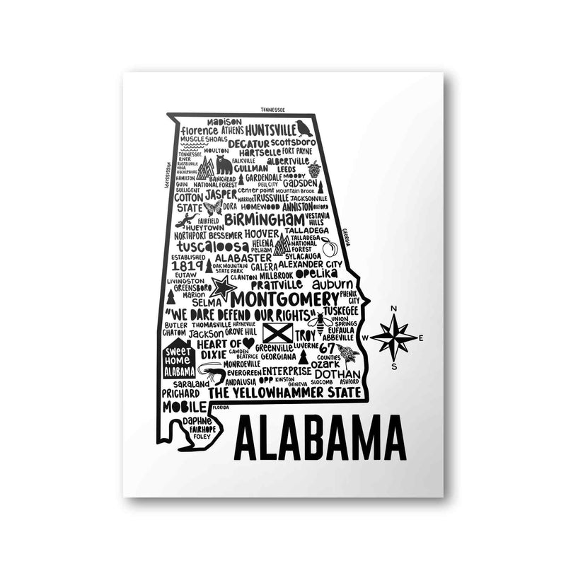 Alabama Map Print | Katie Ford