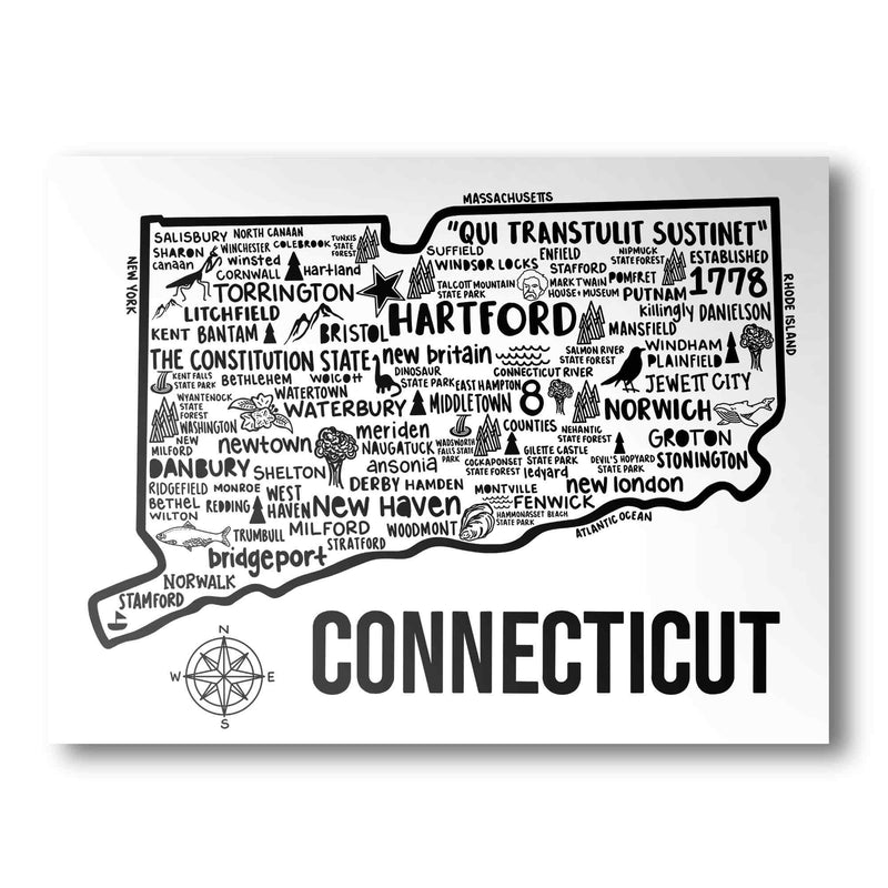 Connecticut Map Print | Katie Ford