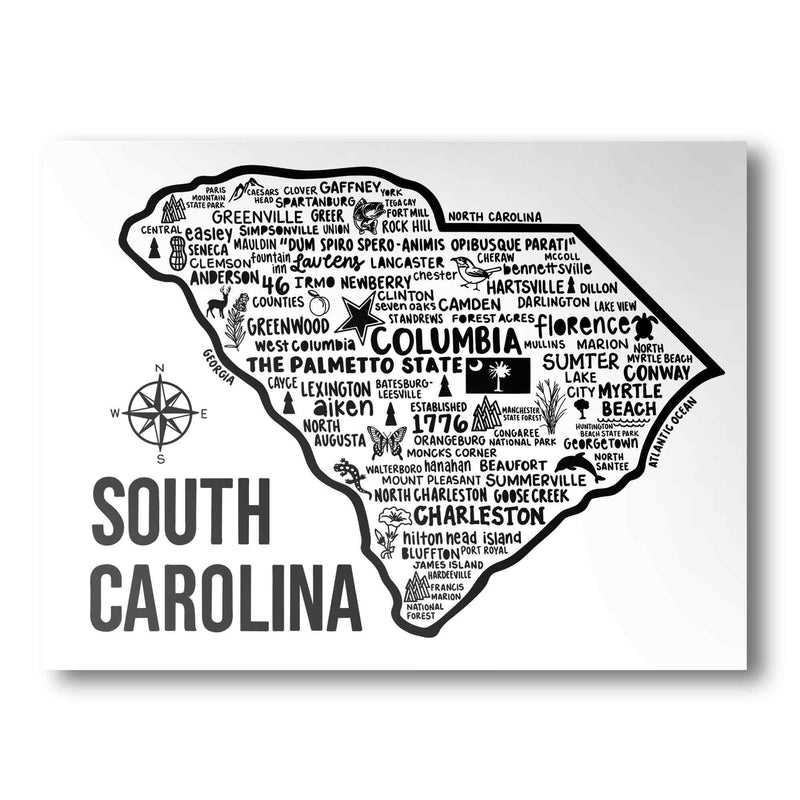 South Carolina Map Print | Katie Ford