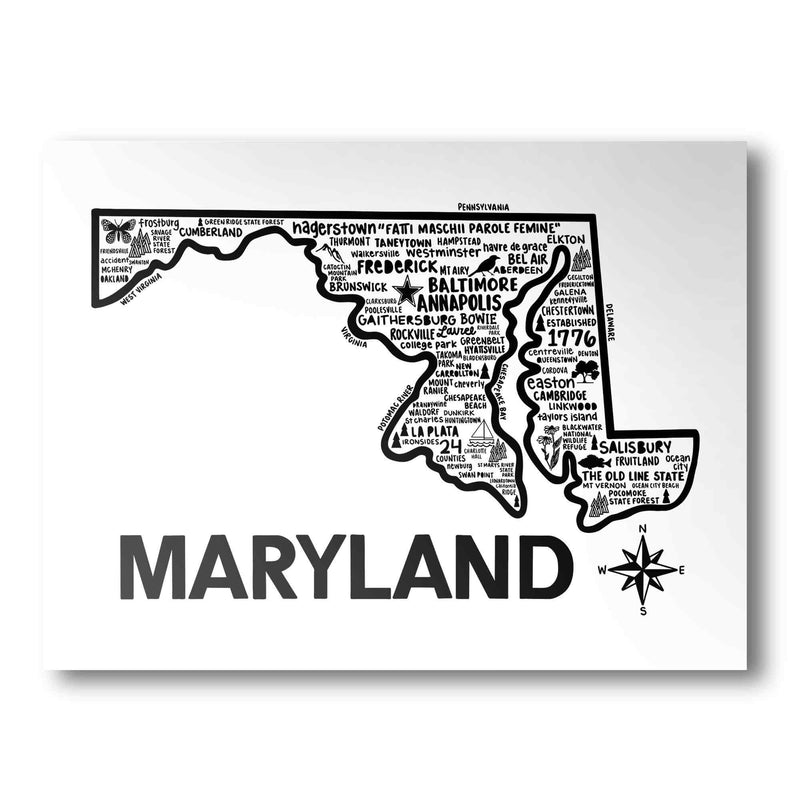 Maryland Map Print | Katie Ford