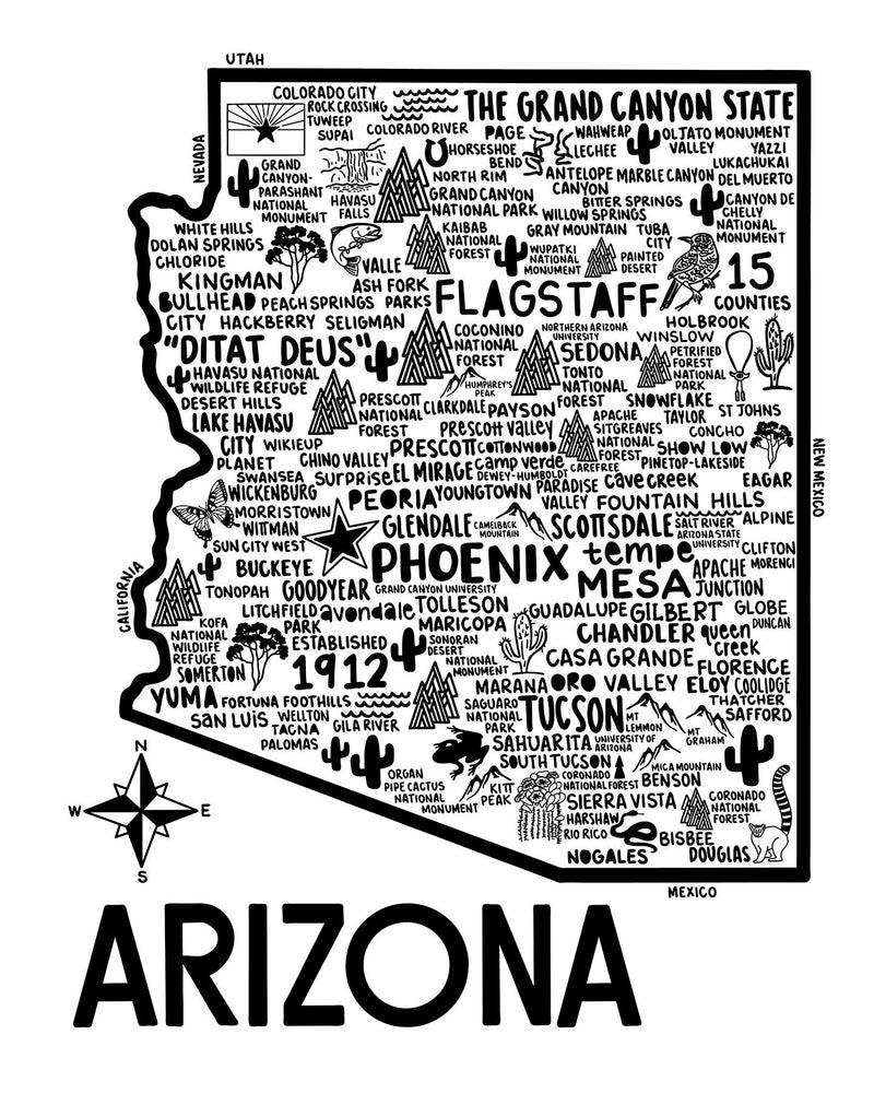 Arizona Map Print | Katie Ford