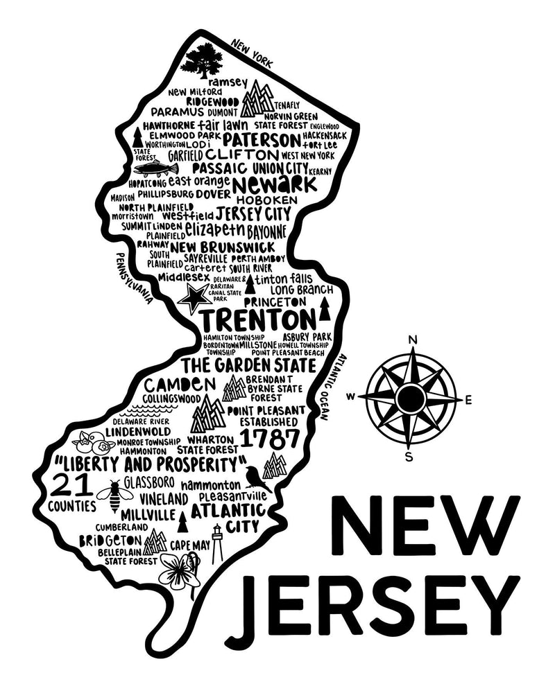 New Jersey Map Print | Katie Ford