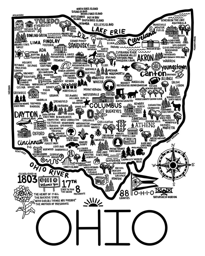 Ohio Map Print | Katie Ford