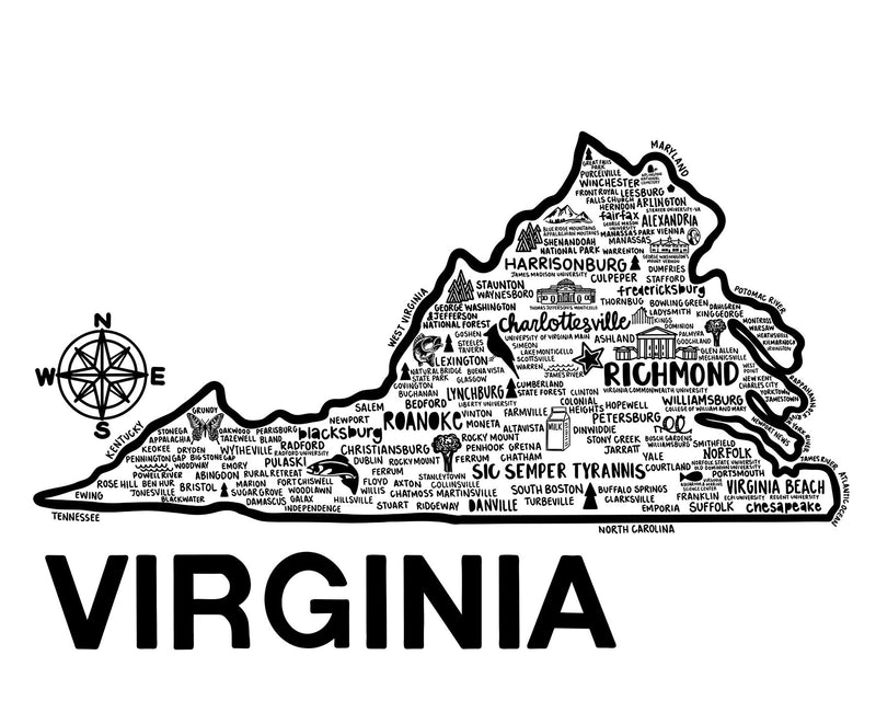 Virginia Map Print | Katie Ford