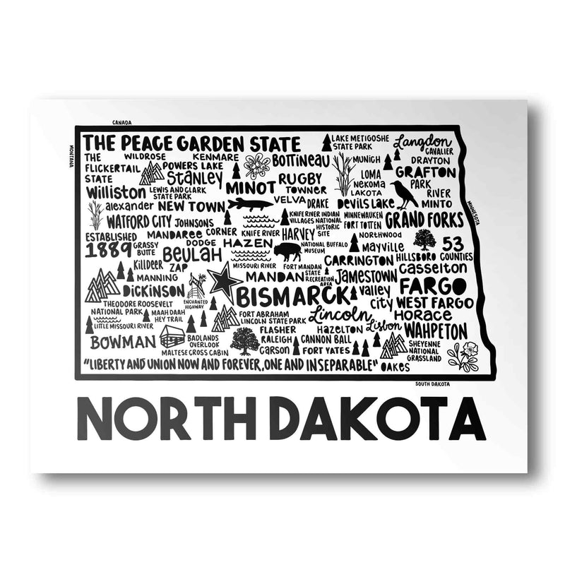 North Dakota Map Print | Katie Ford