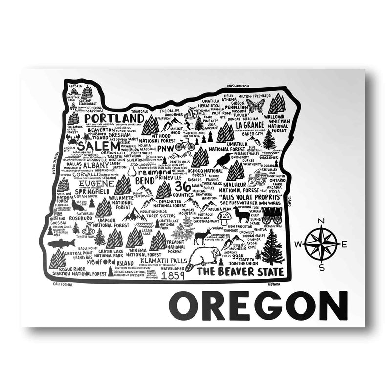 Oregon Map Print | Katie Ford