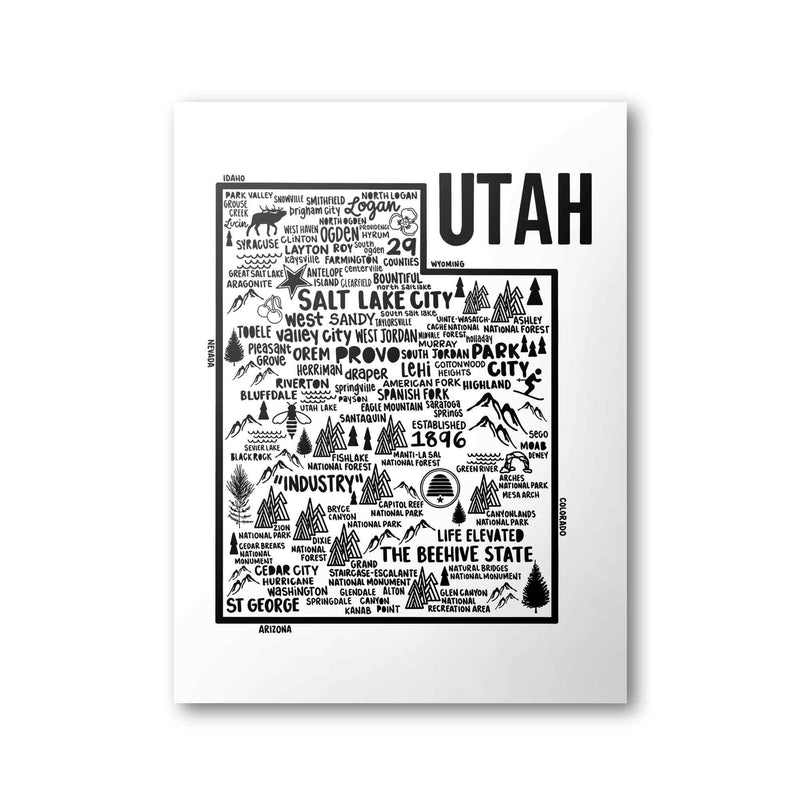 Utah Map Print | Katie Ford