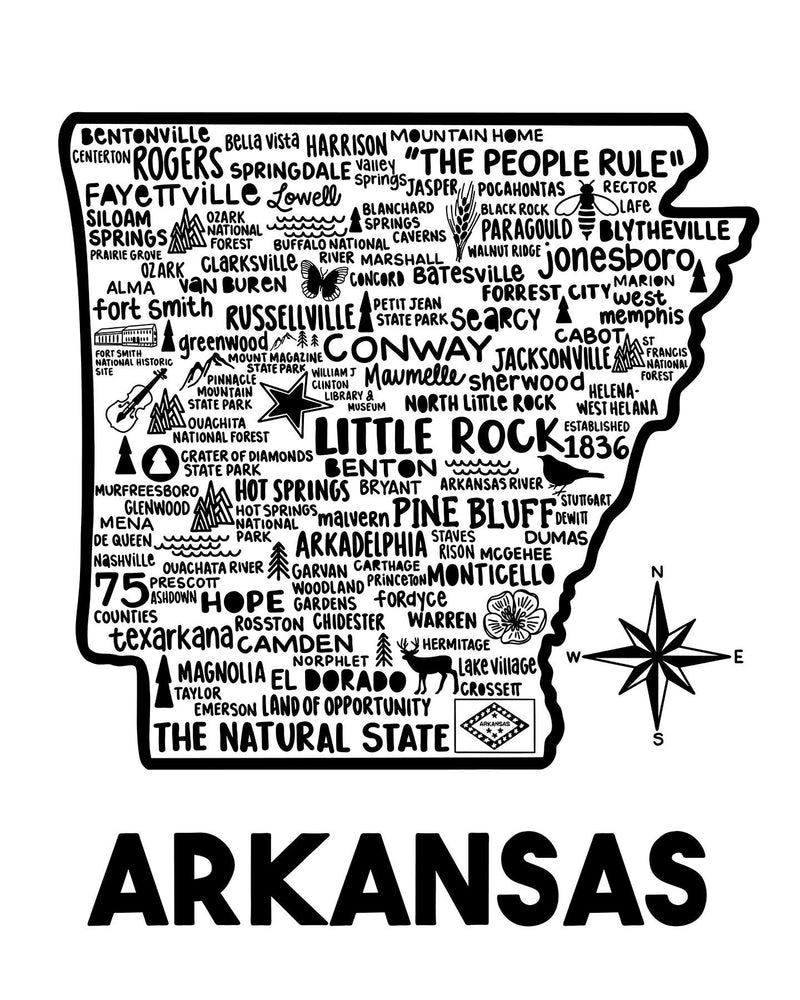 Arkansas Map Print | Katie Ford