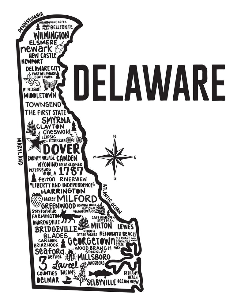 Delaware Map Print | Katie Ford