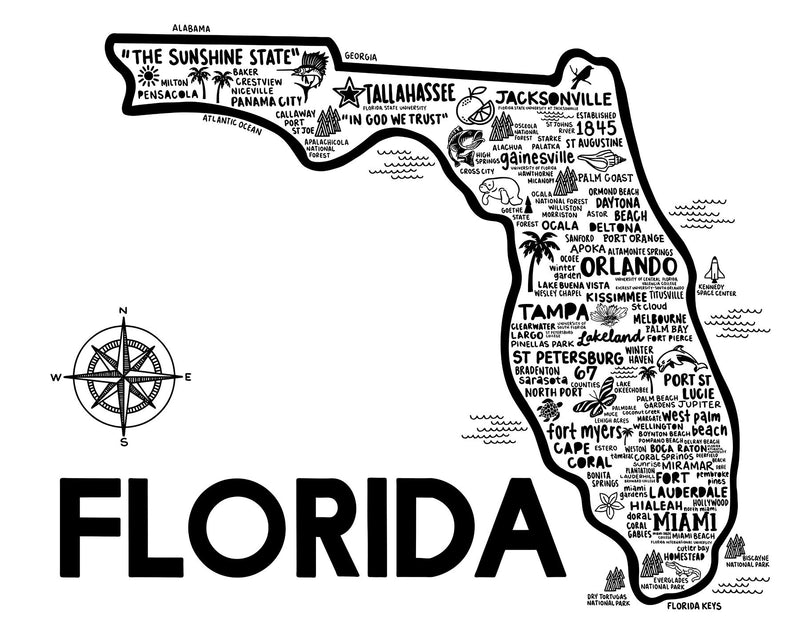 Florida Map Print | Katie Ford