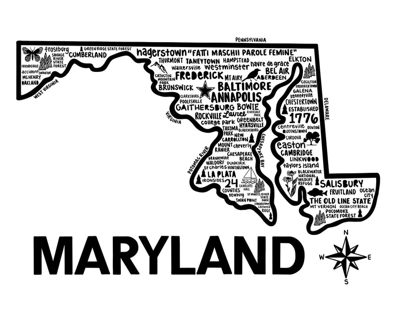 Maryland Map Print | Katie Ford