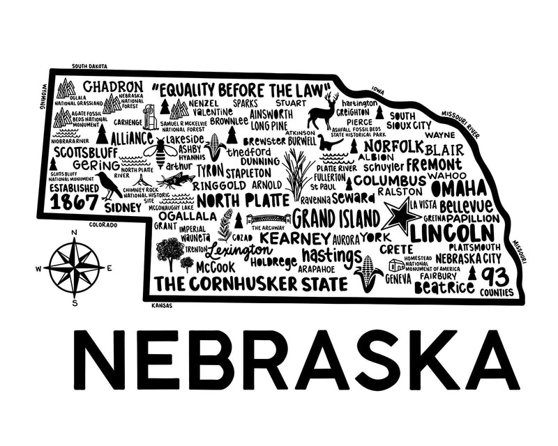 Nebraska Map Print | Katie Ford