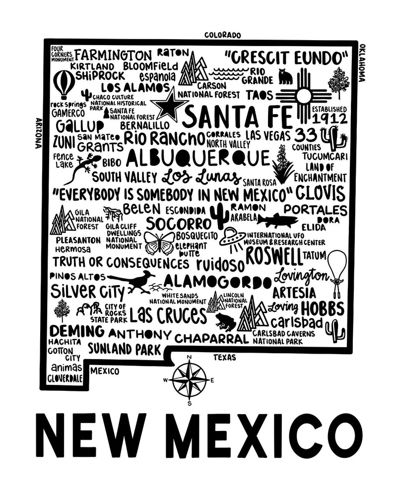 New Mexico Map Print | Katie Ford