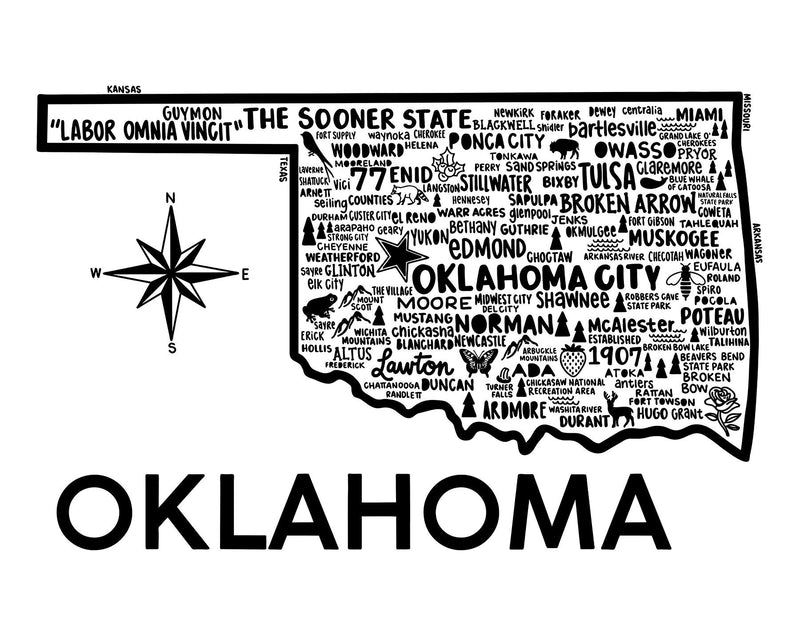 Oklahoma Map Print | Katie Ford