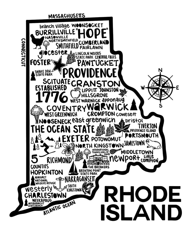 Rhode Island Map Print | Katie Ford