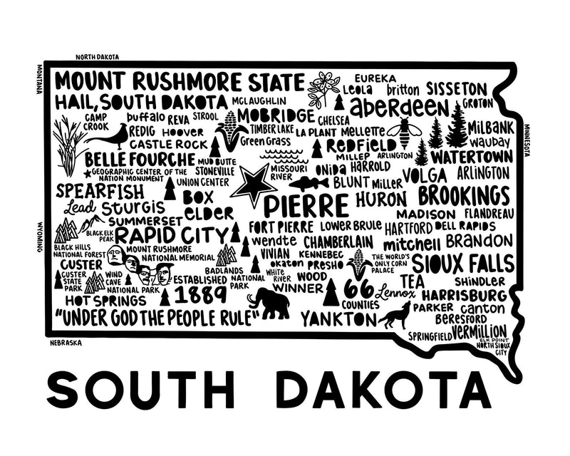 South Dakota Map Print | Katie Ford