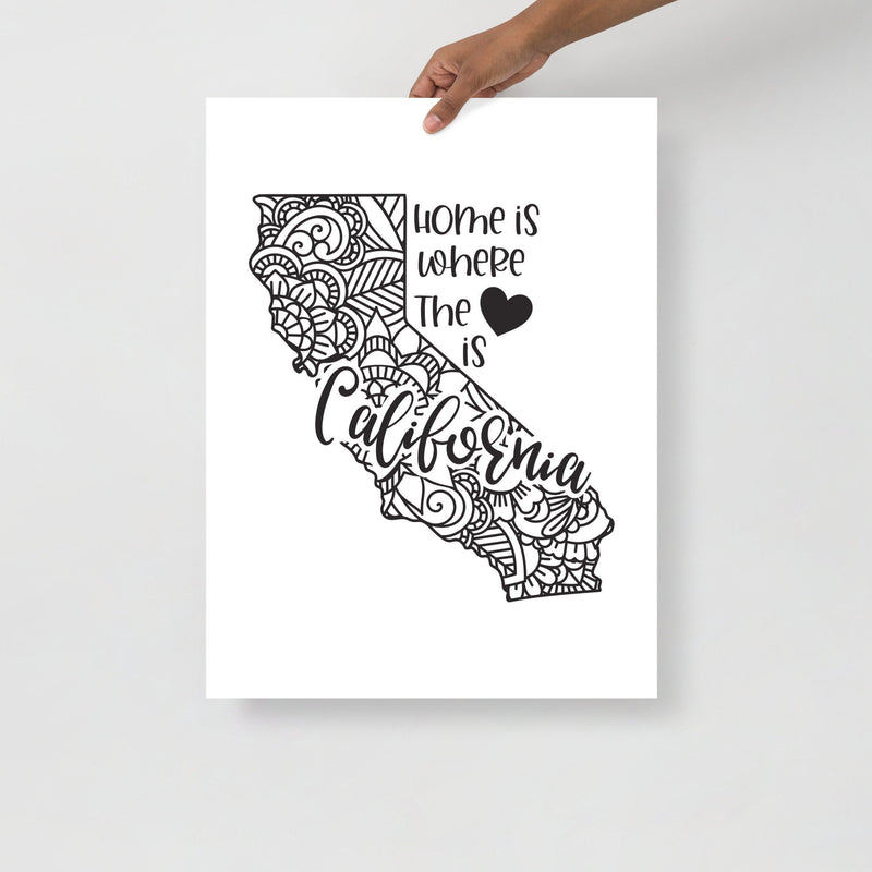 Ohio Poster | Custom Color | Home Is Where The Heart Is