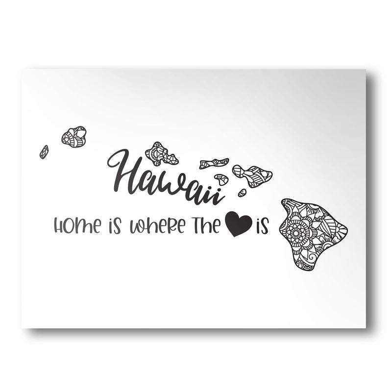 Hawaii Poster | Custom Color | Home Is Where The Heart Is