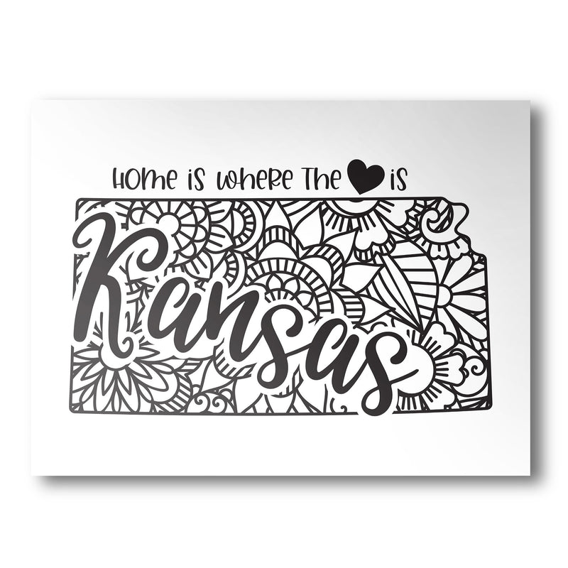 Kansas Poster | Custom Color | Home Is Where The Heart Is