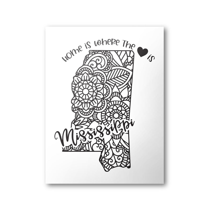 Mississippi Poster | Custom Color | Home Is Where The Heart Is