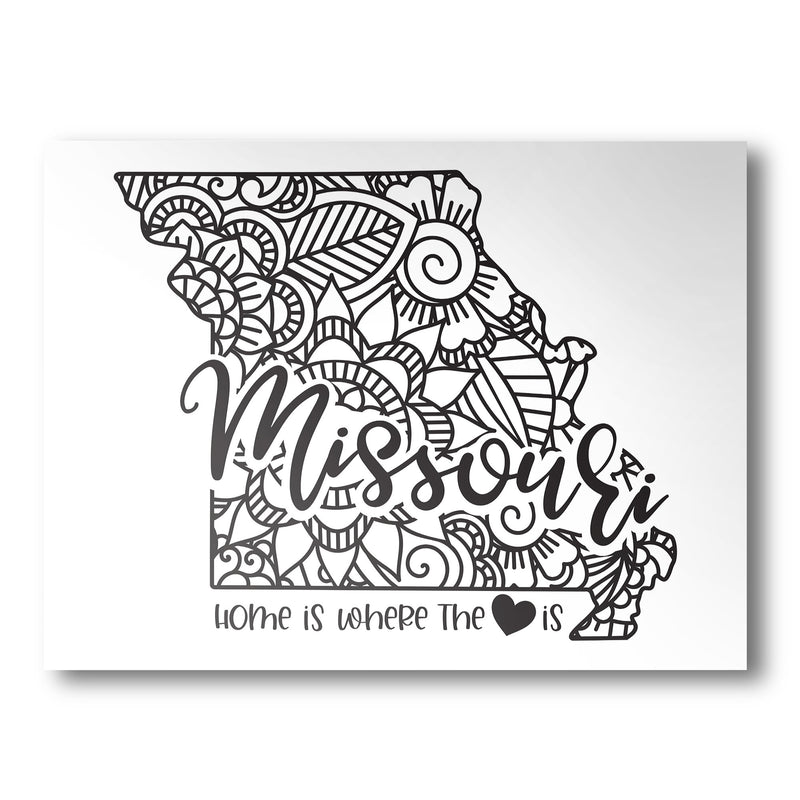 Missouri Poster | Custom Color | Home Is Where The Heart Is