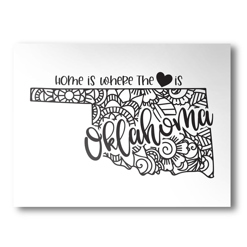 Oklahoma Poster | Custom Color | Home Is Where The Heart Is