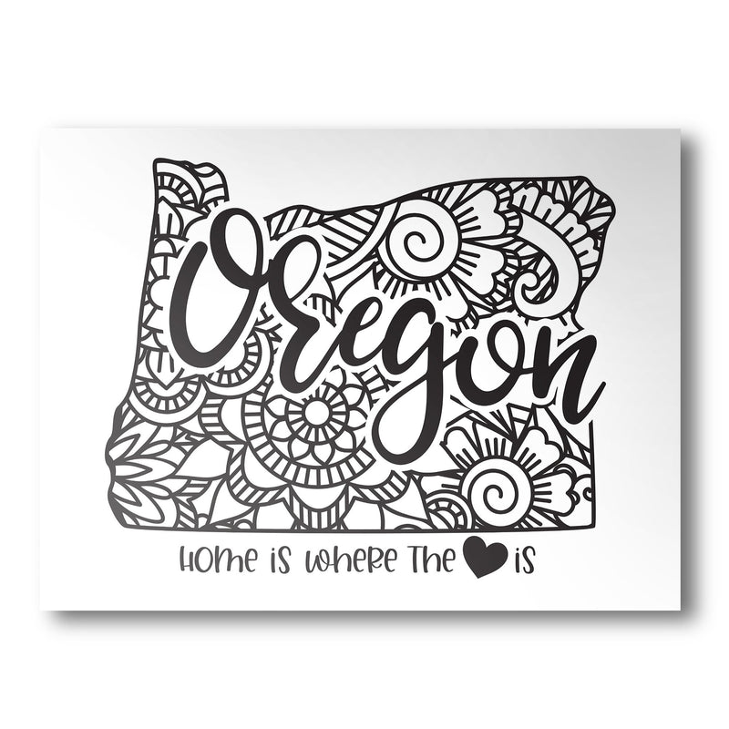 Oregon Poster | Custom Color | Home Is Where The Heart Is