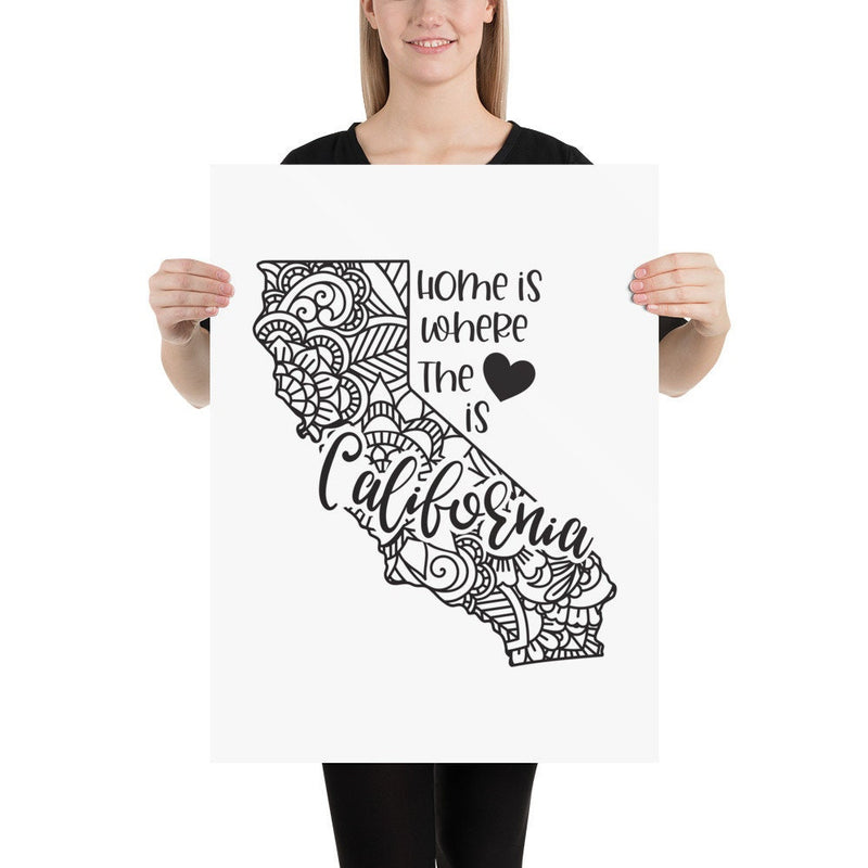 Indiana Poster | Custom Color | Home Is Where The Heart Is