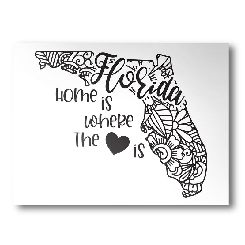 Florida Poster | Custom Color | Home Is Where The Heart Is
