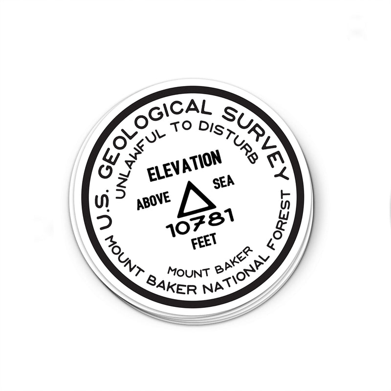 Mount Baker National Forest Sticker | Mount Baker USGS Benchmark Sticker
