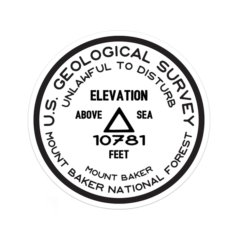 Mount Baker National Forest Sticker | Mount Baker USGS Benchmark Sticker